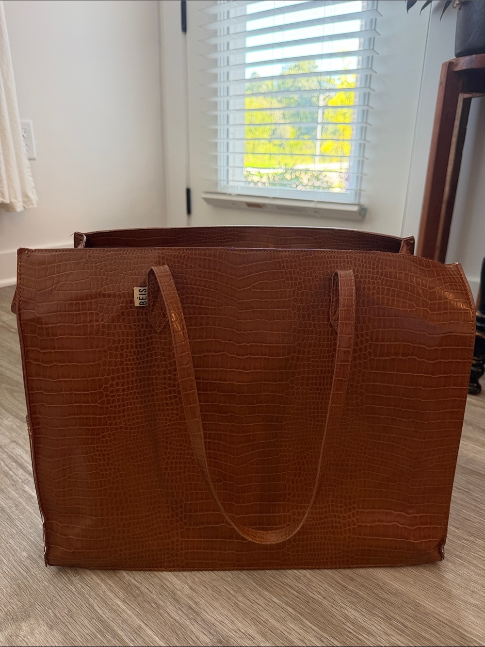 BEIS Large Work Tote in Maple Croc